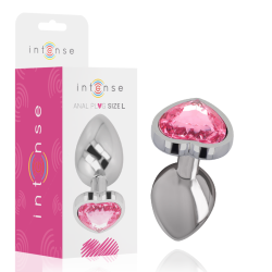 Intense - Plug Anal En Métal Aluminium Coeur Rose Taille L